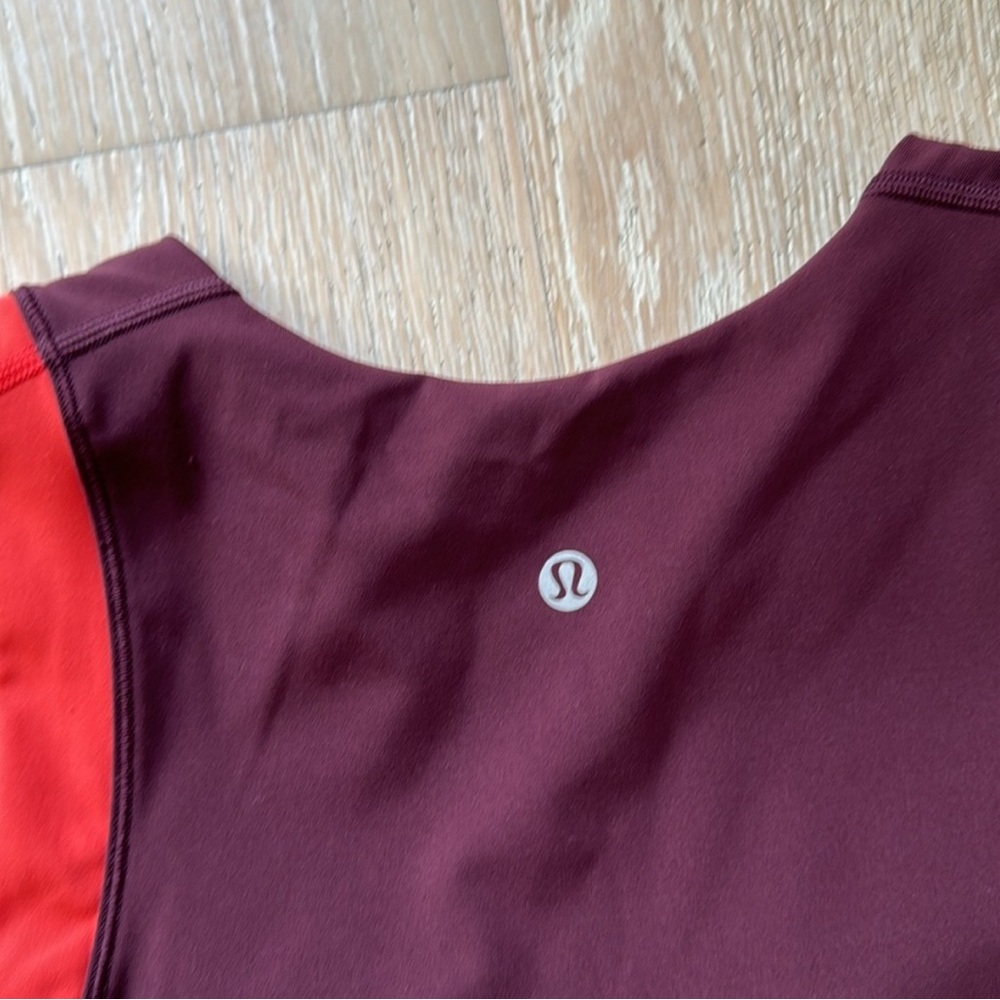 Lululemon high neck top with bra trim color